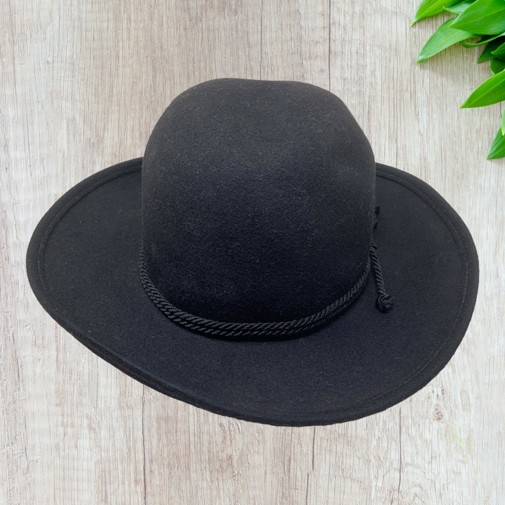 Vintage Fabini New York Lancaster Hat Black 100% Wool Western High Dome - Picture 4 of 10